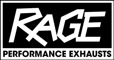 Rage Stainless Rear Muffler -76mm inlet 101mm Blue Flame tip