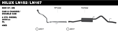 Toyota HiLux 1997 - On 4WD Front Pipe