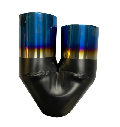 Stainless Blue Flame Tip -2 x 88mm Staggered Cut Dual Wall