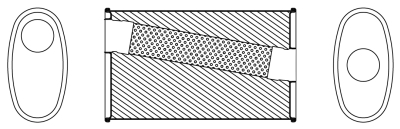 Oval Glass Packed Muffler - Offset / Centre 76mm In / Out