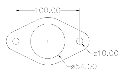 2 Bolt 54mm Centre Hole 100mm PCD