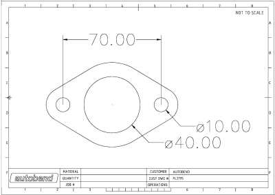 2 Bolt 40mm Centre Hole 70mm PCD