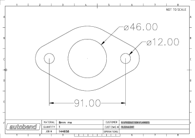 2 Bolt 46mm Centre Hole 91mm PCD