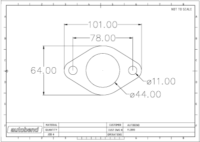 2 Bolt 44mm Centre Hole 78mm PCD