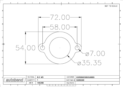 2 Bolt 36mm Centre Hole 58mm PCD Stainless
