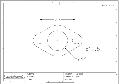 2 Bolt 44mm Centre Hole 77mm PCD