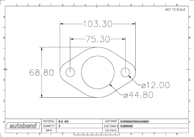2 Bolt 44mm Centre Hole 75mm PCD