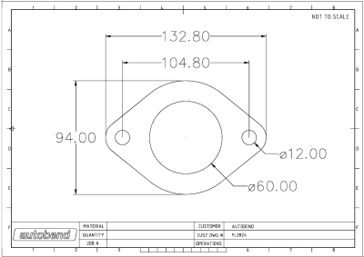 2 Bolt 60mm Centre Hole 105mm PCD