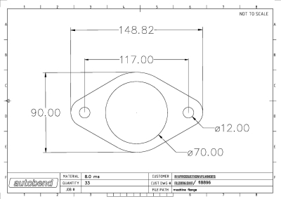 2 Bolt 70mm Centre Hole 117mm PCD