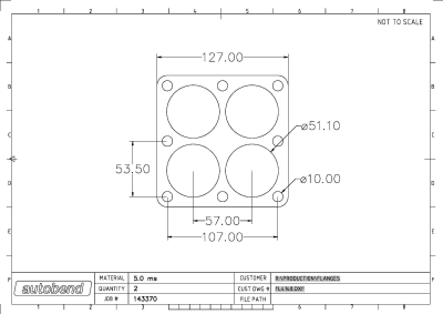 4 Bolt 4 x 51mm Centre Holes