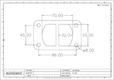 T3 Turbo entry flange - Custom ports