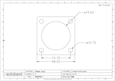 4 Bolt 73mm Centre Hole 75 PCD