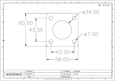 4 Bolt 34mm Centre Hole 60 PCD