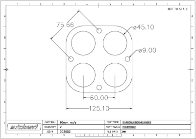 4 Bolt 4 x 45mm Centre Holes