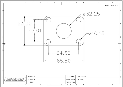 4 Bolt 32mm Centre Hole