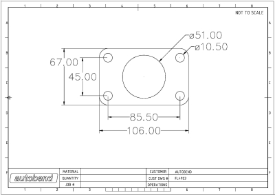 Garrett TO4E Turbo entry flange