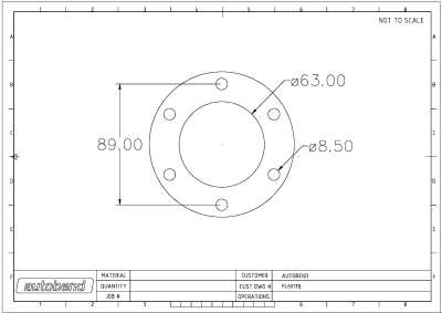 Turbo Exit flange 63mm CENTRE Centre Hole