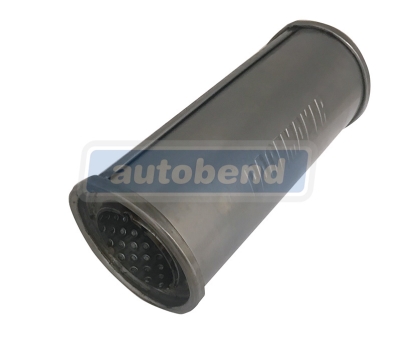 Stainless Muffler 63mm in / out 101mm round