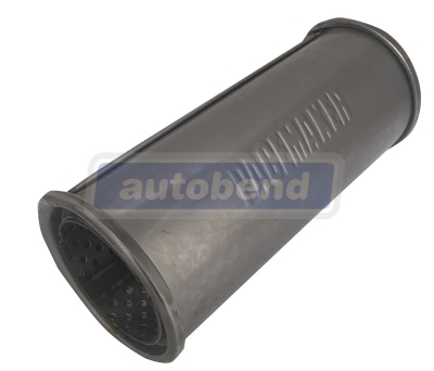 Stainless Muffler 76mm in / out 101mm round