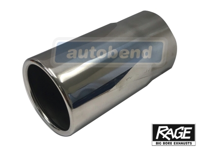 Stainless Exhaust Tip -  Straight Cut 80mm OD