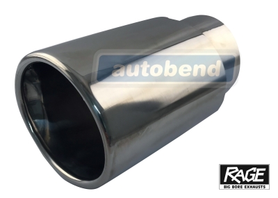 Stainless Exhaust Tip -  Oval Straight Cut