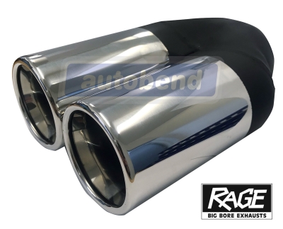 Stainless Exhaust Tip - Dual Straight Cut 2 x 76mm OD