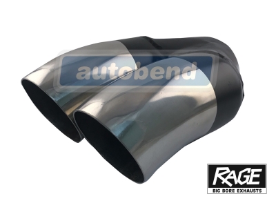 Stainless Exhaust Tip - Dual Dump 2 x 76mm OD