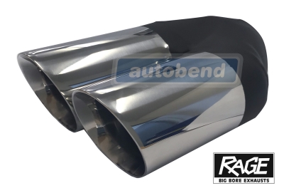 Stainless Exhaust Tip - Dual Angle Cut 2 x 76mm OD