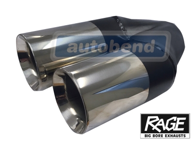 Stainless Exhaust Tip - Dual Staggered 2 x 76mm OD