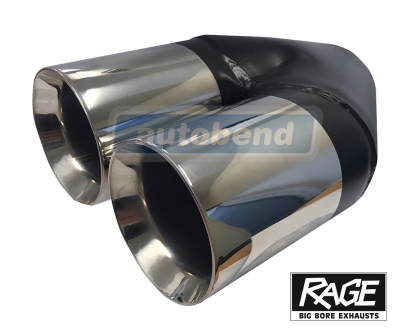 Stainless Exhaust Tip - Dual Straight Cut 2 x 88mm OD