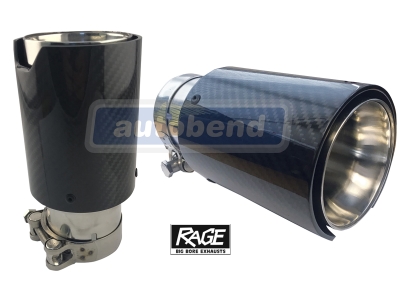 Rage Carbon Exhaust Tip - 63mm inlet - 90mm outlet