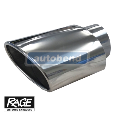 Stainless Exhaust Tip -  Oval Double Angle Cut
