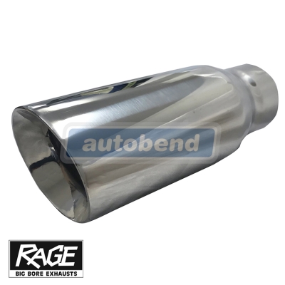 Stainless Exhaust Tip -  Angle Cut 88mm OD
