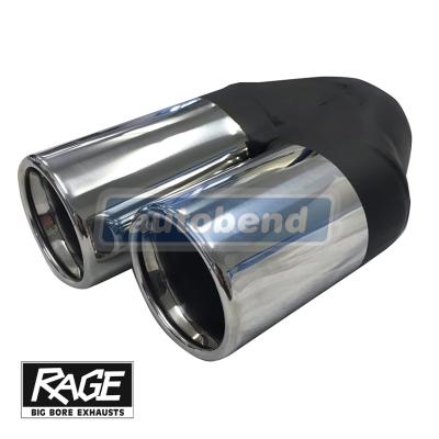 Stainless Exhaust Tip - Dual Staggered Cut 2 x 76mm OD