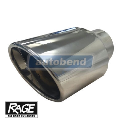 Stainless Exhaust Tip -  Oval Angle Cut