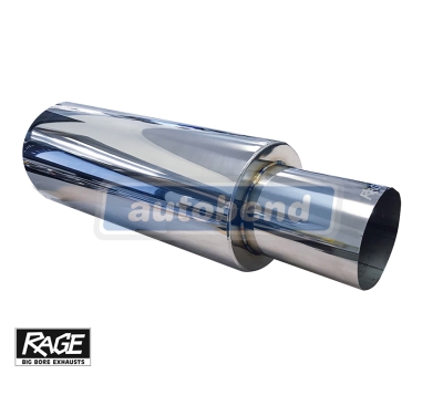 Rage Stainless Rear Muffler -76mm inlet 101mm tip