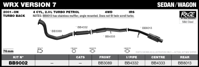 Subaru WRX 2001 - On 76mm Turbo Back System