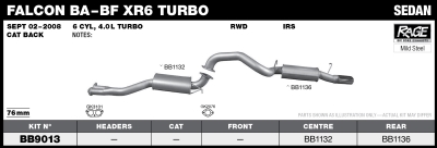 Ford Falcon BA / BF XR6 Turbo Sedan 76mm Cat Back System