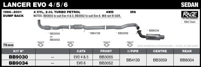 Mitsubishi Evo 4 / 5 76mm Rage System