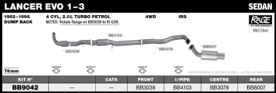 Mitsubishi Lancer / Evo 1 - 3 76mm Rage System