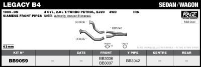 Subaru Legacy B4 2.0L Twin Turbo Front Pipe / Y-Pipe Kit