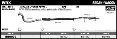 Subaru WRX 1994 - 2000 76mm Turbo Back System