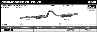 Commodore VN - VS Solid Axle V8 Sedan 76mm System