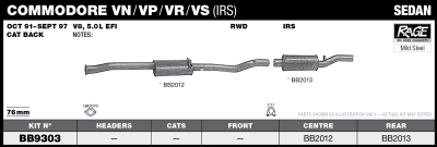 Commodore VP - VS IRS V8 Sedan 76mm System