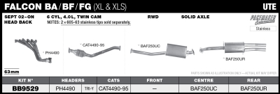 Ford Falcon BA /BF / FG XL & XLS Ute 63mm System