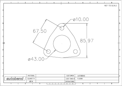3 Bolt 43mm Centre Hole 78mm PCD