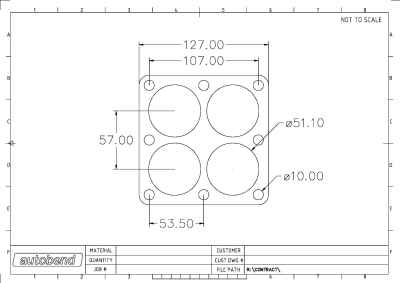 4 Bolt 51mm Centre Hole 4 Port Header Tail Flange