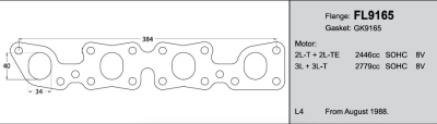 Toyota 2LT 3LTE 3L 3LT T/DSL Header Flange