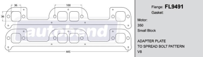 Chev S/B 350 Header Adapter Plate