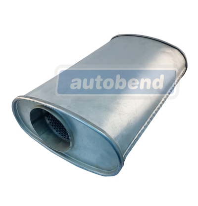 Oval Glass Packed Muffler - Offset / Centre 101mm In / Out